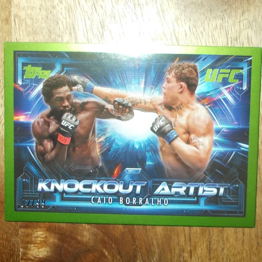 Caio Borralho Knockout Artist 2025 Topps Knockout UFC GREEN /99 Fighting Nerds